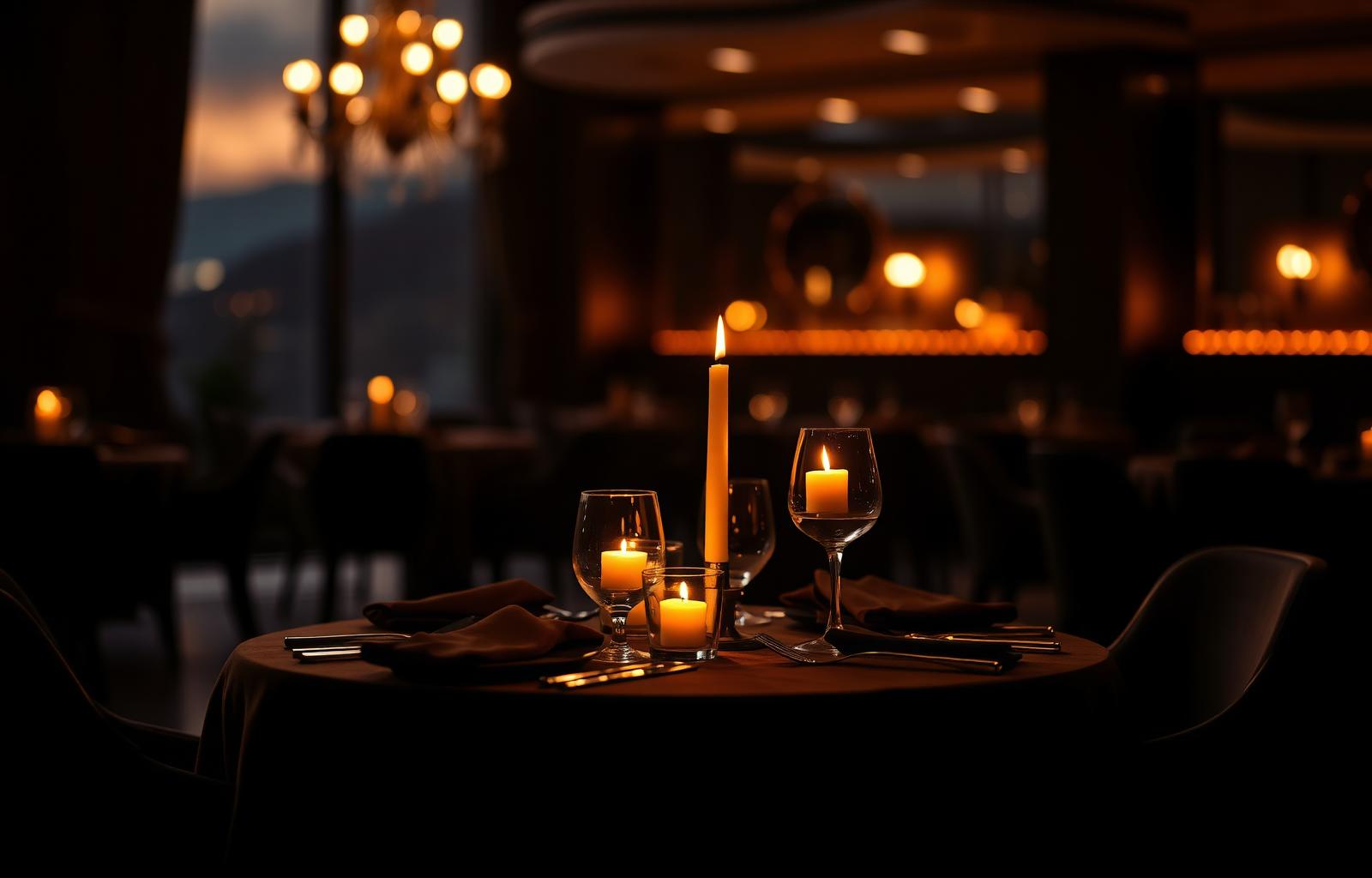 Table dressée dans un restaurant élégant